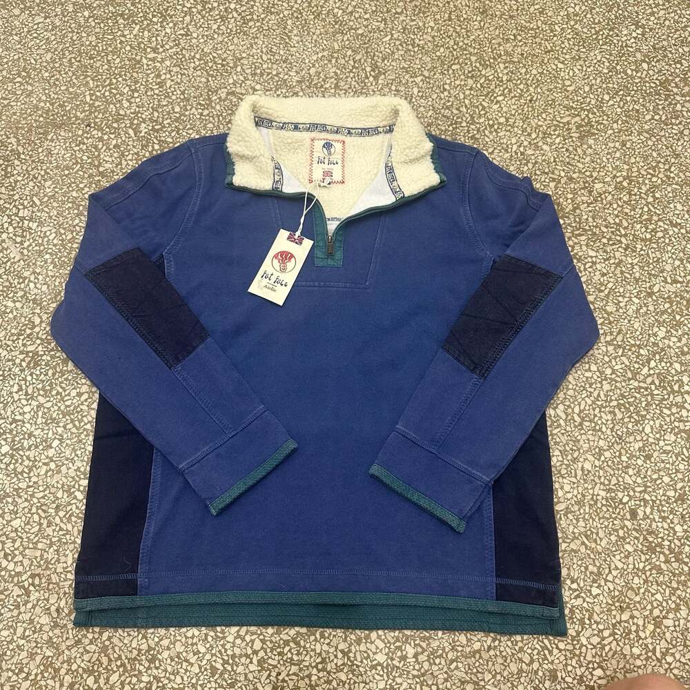 FatFace Airlie Sherpa Quarter Zip Sweatshirt Blue Men’s XL NWT